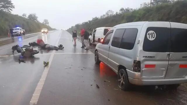 Choque entre un auto y una moto en Guaraní: hay dos heridos