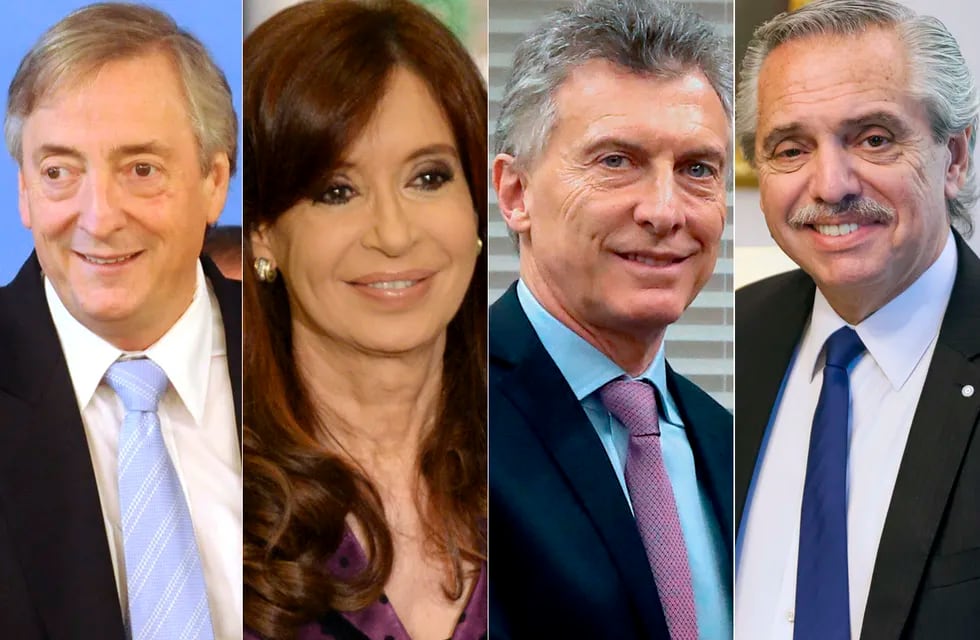 Presidentes de Argentina: Néstor Kichner, Cristina Fernández, Mauricio Macri y Alberto Fernández.  (Foto: La Voz)
