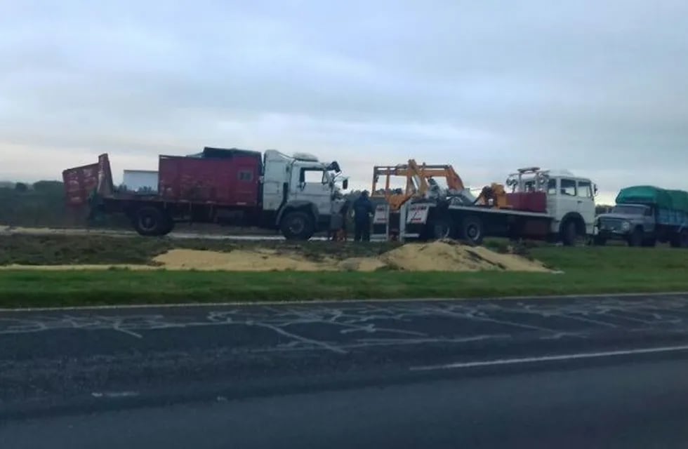 El camión volcó a la altura del kilómetro 14 de la autopista Rosario-Santa Fe.