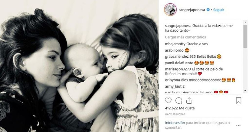 China Suárez se mostró junto a sus hijas (Instagram: @sangrejaponesa)