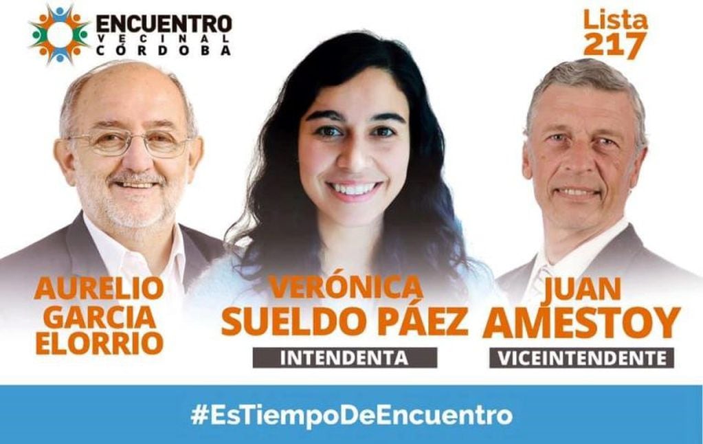 Verónica Sueldo Páez y Juan Amestoy precandidatos por Encuentro Vecinal Córdoba en Alta Gracia (Facebook Encuentro Vecinal Córdoba - Alta Gracia).