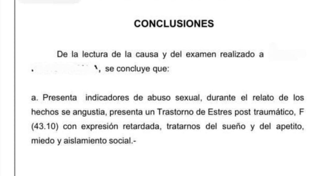 El informe psiquiátrico a la víctima y remarcó que sufrió "abuso".