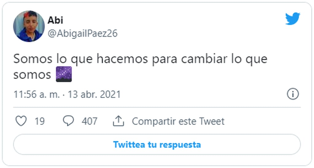 Otro de los tuits de la mujer acusada de haber asesinado a Lucio. Twitter. Captura de pantalla.