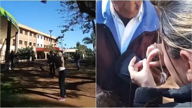 Acto de bondad en el Hospital Madariaga de Posadas: rescataron a una paloma atrapada en un hilo de nylon