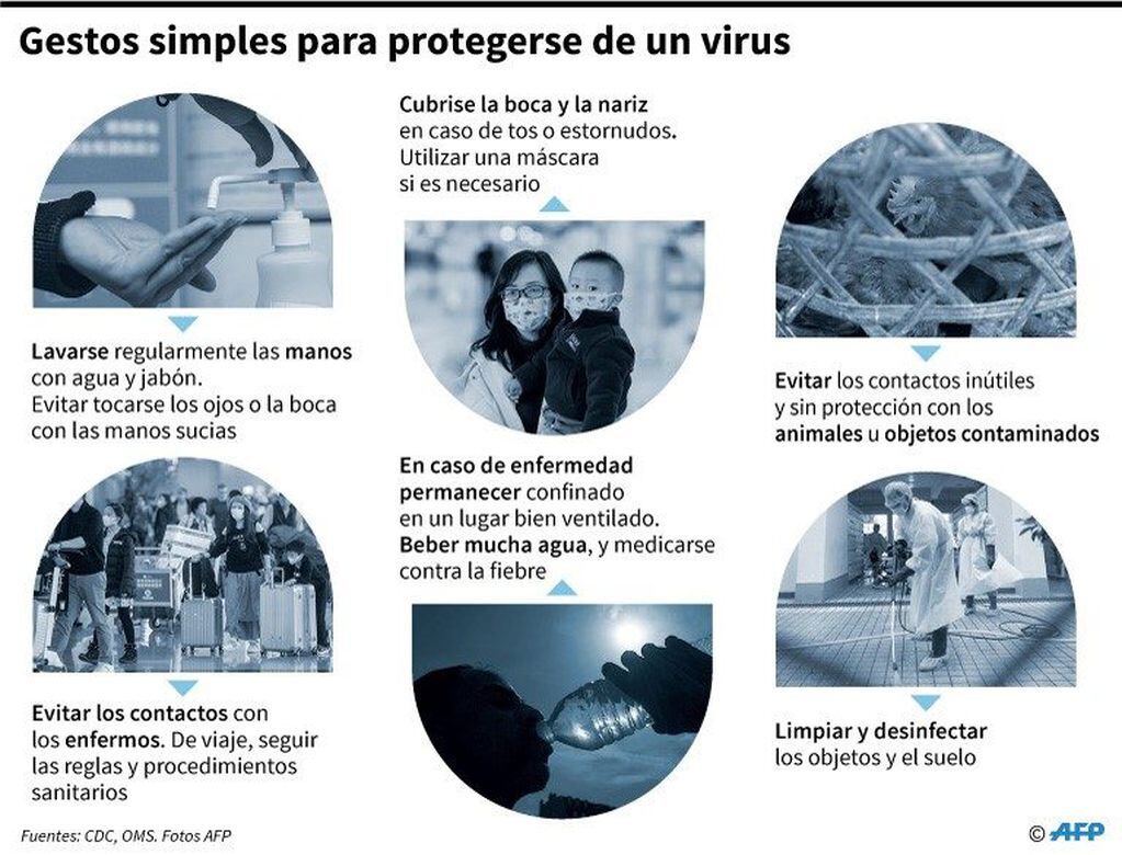 Gestos simples para protegerse de un virus y evitar su propagación - AFP / AFP