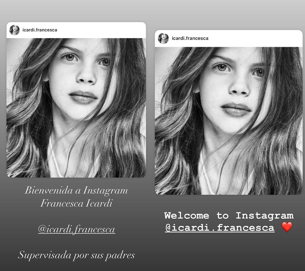 La bienvenida de Wanda Nara y Mauro Icardi a su hija, que tiene cuenta de Instagram.