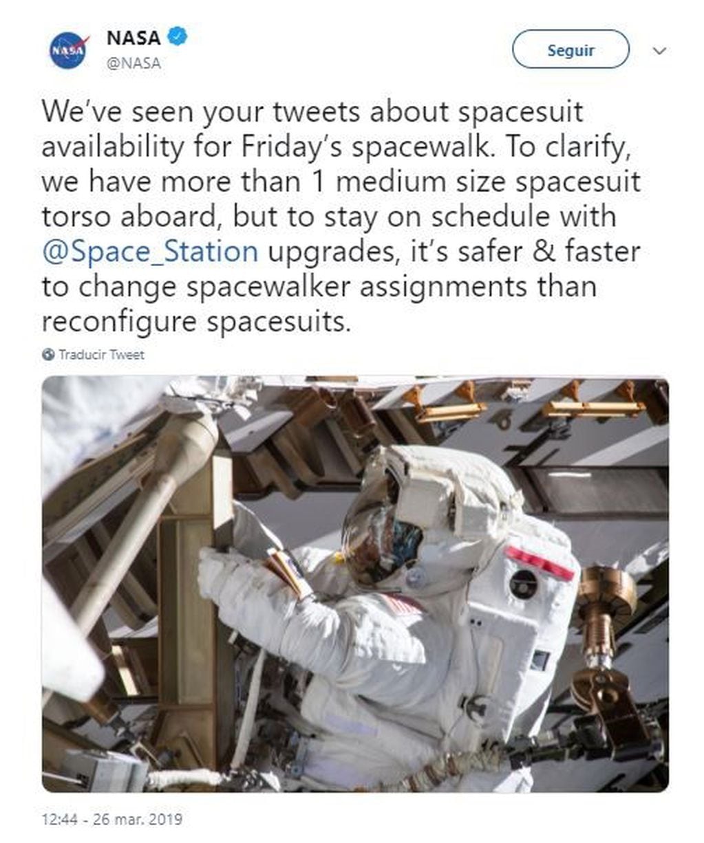 La justificación de la NASA (Foto: Twitter/@NASA)