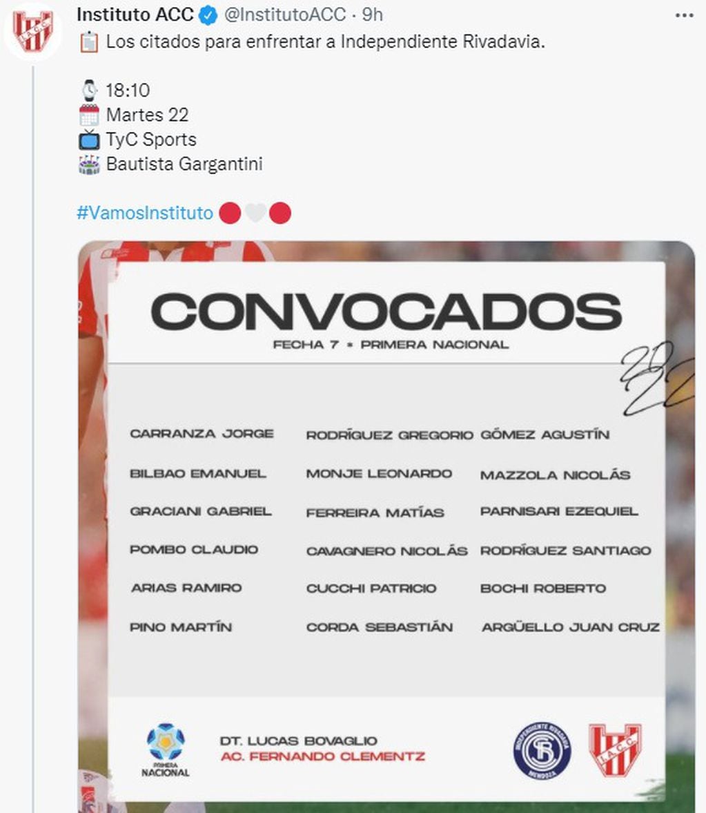 El plantel de Instituto ya se instaló en Mendoza para enfrentar este martes a Independiente Rivadavia.