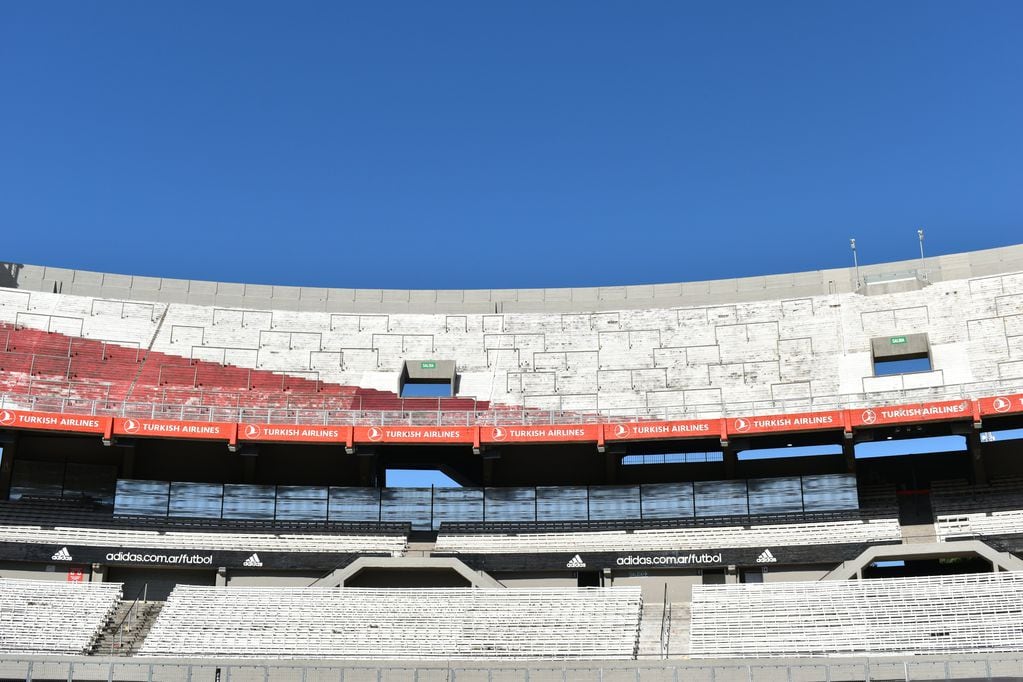 La construcción de los nuevos palcos en el Estadio Monumental.
