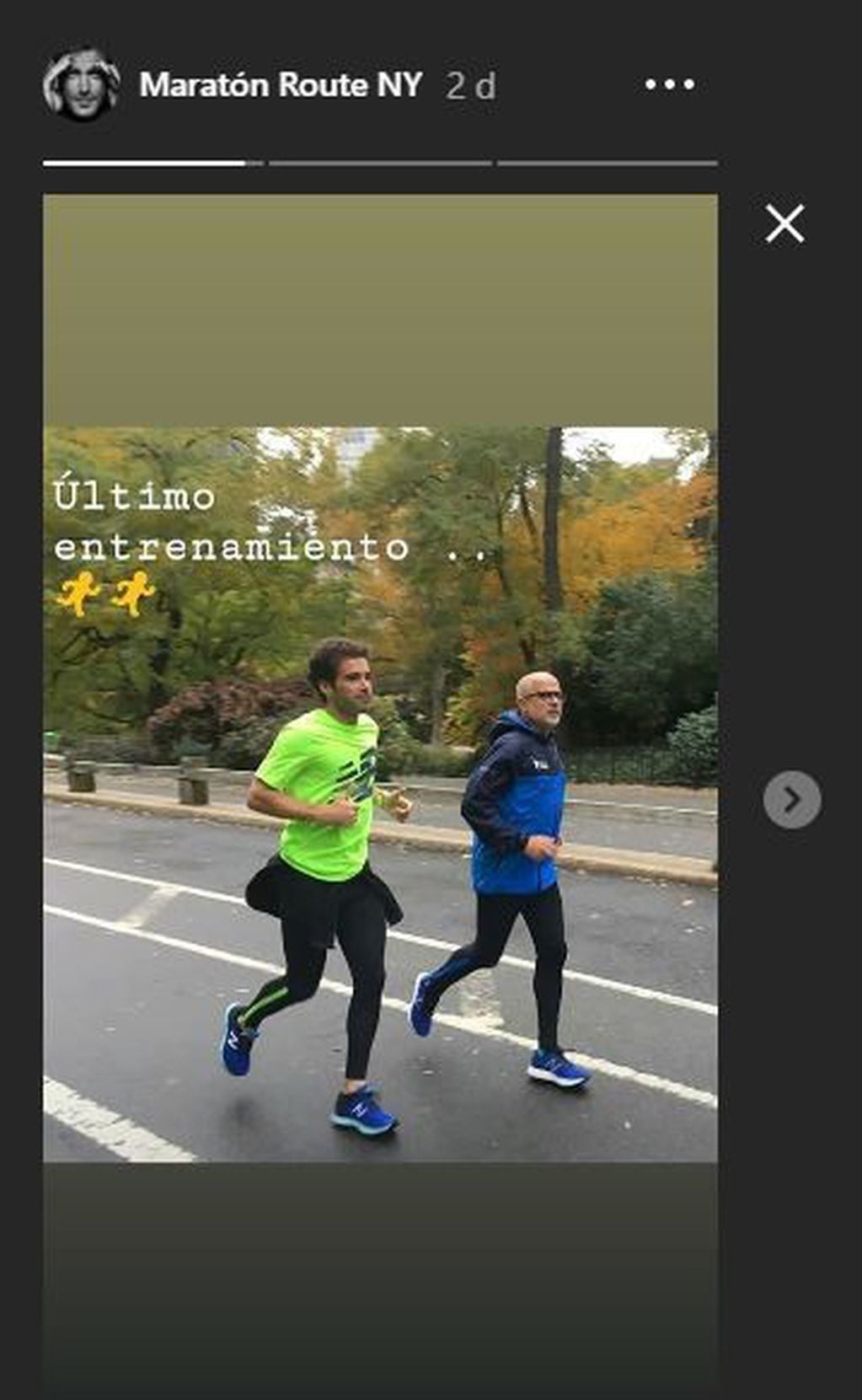 Nico Cabré participó de la maratón de NY