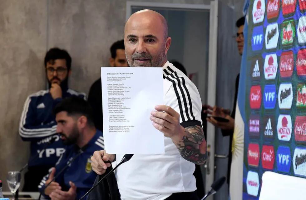 Jorge Sampaoli dio la lista de 23 futbolistas convocados para Rusia 2018. Foto: AP.