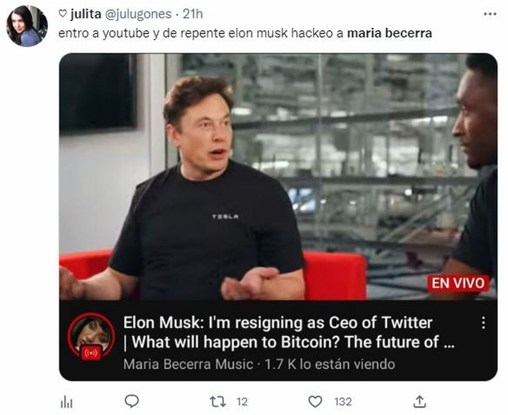 María Becerra fue hackeada por Elon Musk en YouTube y las redes se llenaron de memes