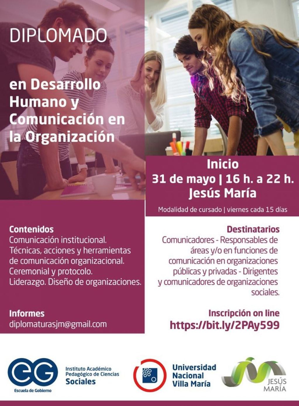 Diplomaturas gratuitas en Jesús María (Prensa Municipalidad)