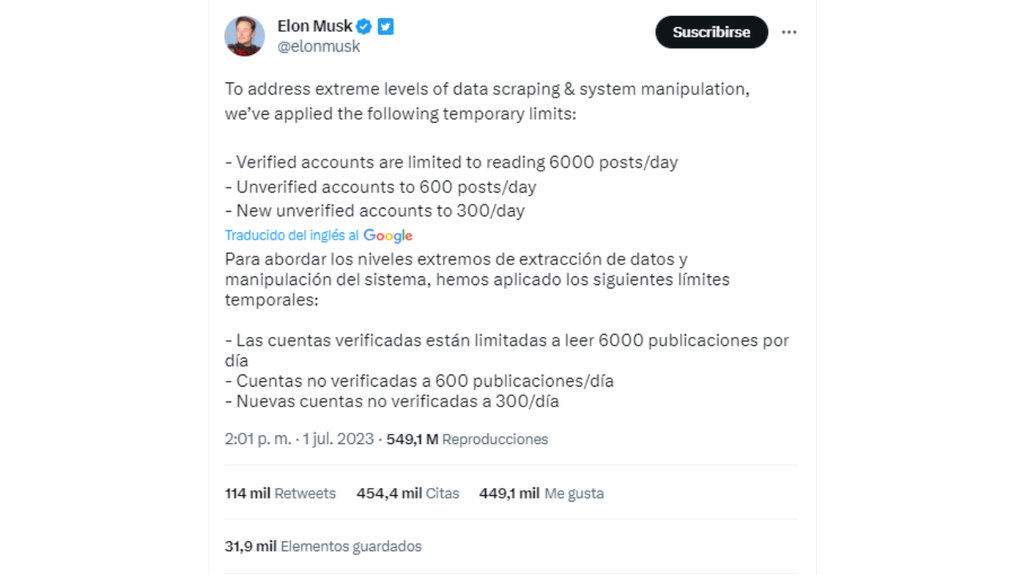 Las restricciones que anunció Elon Musk y que después dio marcha atrás.
