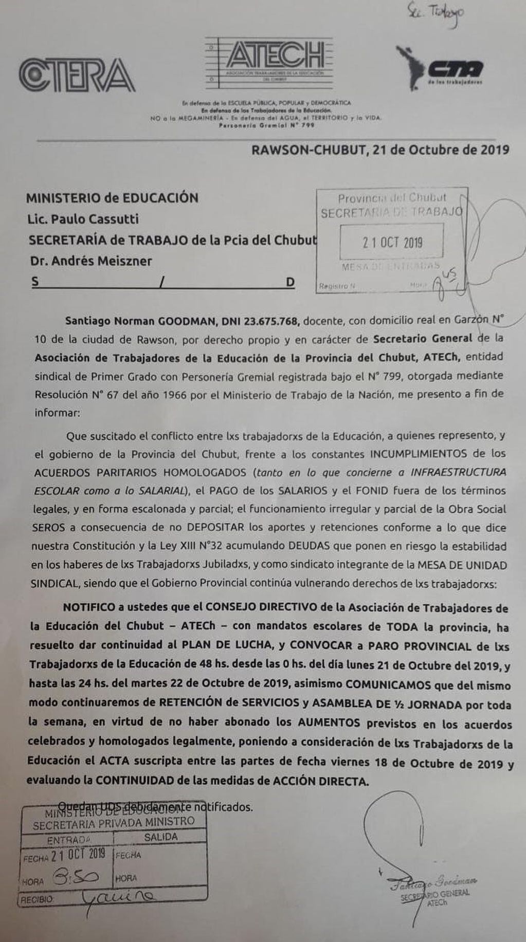 Documento oficial de Atech.