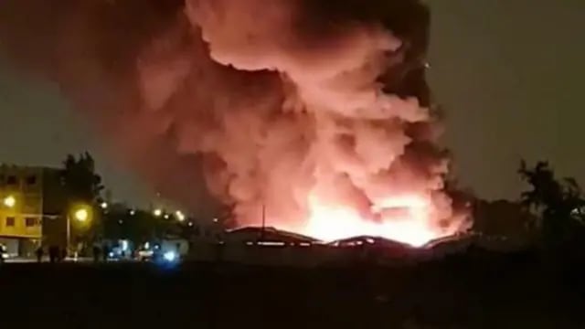 Incendio en una feria americana de barrio San Benito