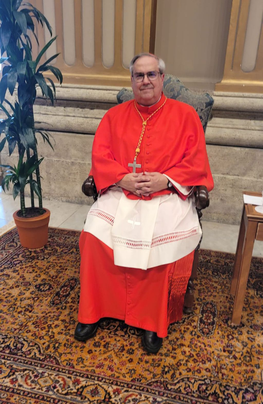 Rossi, nuevo cardenal cordobés, en la previa de la ceremonia (Gentileza Sebastián Centeno).
