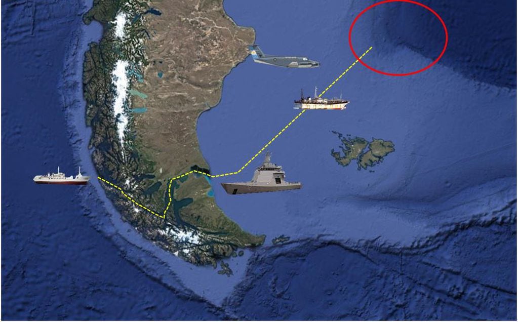 En el "Paso Inocente", los buques chinos son monitoreados desde el mar y desde el aire por unidades de la Armada Argentina.