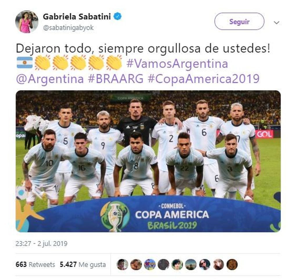 Copa América: la reacción de los famosos tras la derrota de Argentina (Foto: captura Twitter)