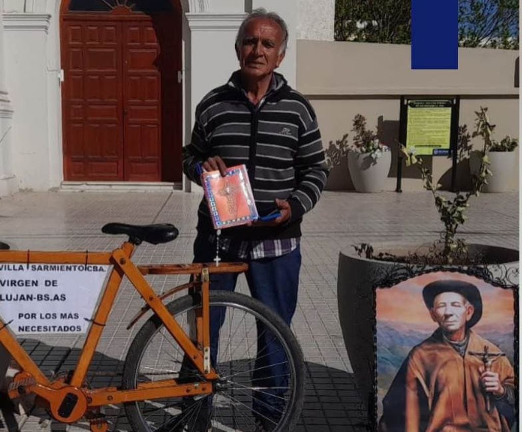 Walter viajará en bici de Córdoba a Luján para cumplir una promesa.