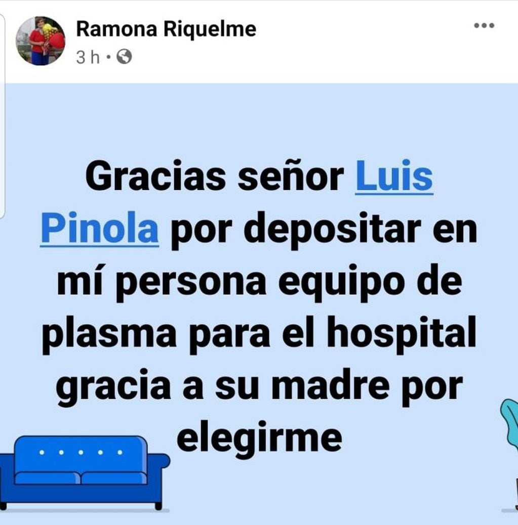 Las buenas noticias: la máquina de extracción de plasma llegó finalmente a Orán (Facebook Ramona Riquelme)