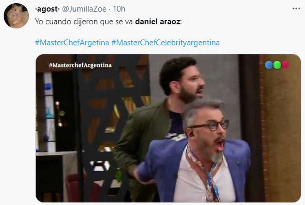 Los memes tras la eliminación de Daniel Aráoz por Masterchef Celebrity.