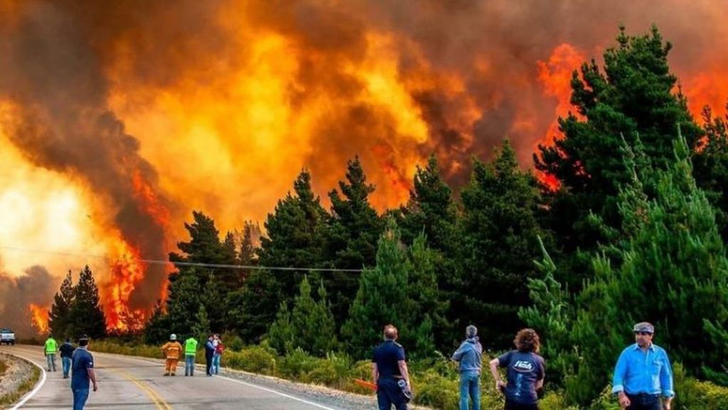 Incendio forestal en Chubut. (Foto: La Nueva)