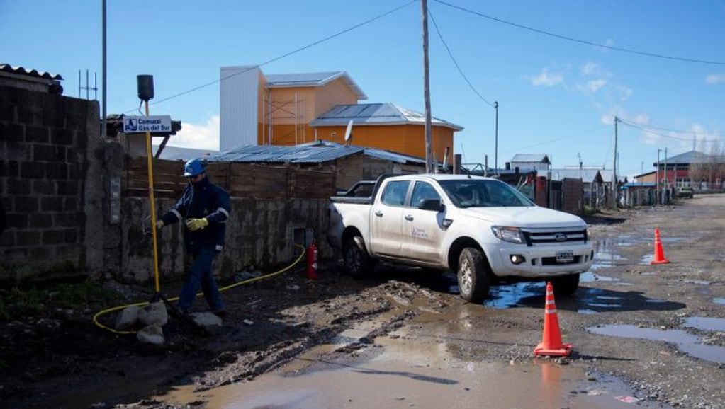Habilitaron la red de gas para 20 familias del barrio Argentino. Foto: Marcelo Martinez.