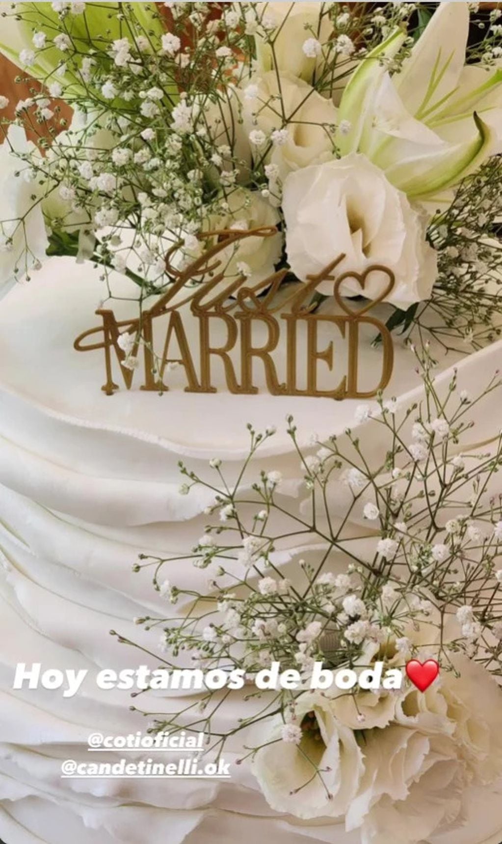 La torta del casamiento de Cande Tinelli fue hecha por Maru Botana