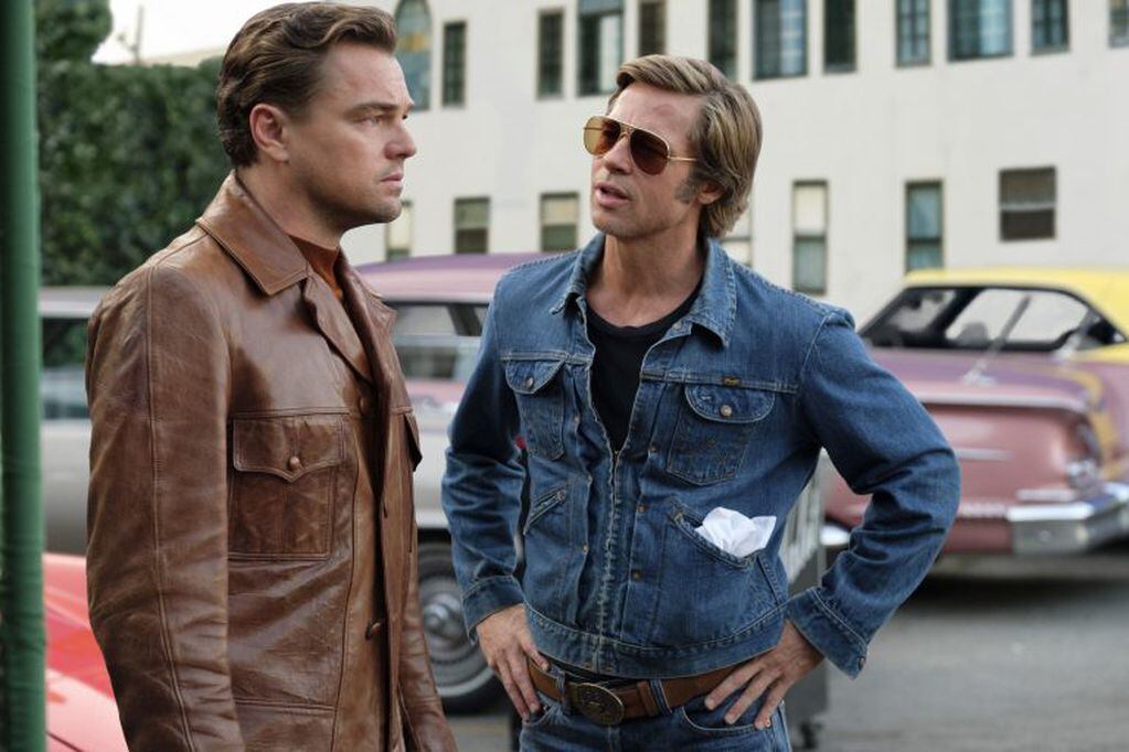 99cd9c32-28ee-4393-be31-59e2acff8924|Brad Pitt played a stunt man in “Once Upon a Time ... in Hollywood.” A scene with Leonardo DiCaprio. (Andrew Cooper/Sony Pictures)