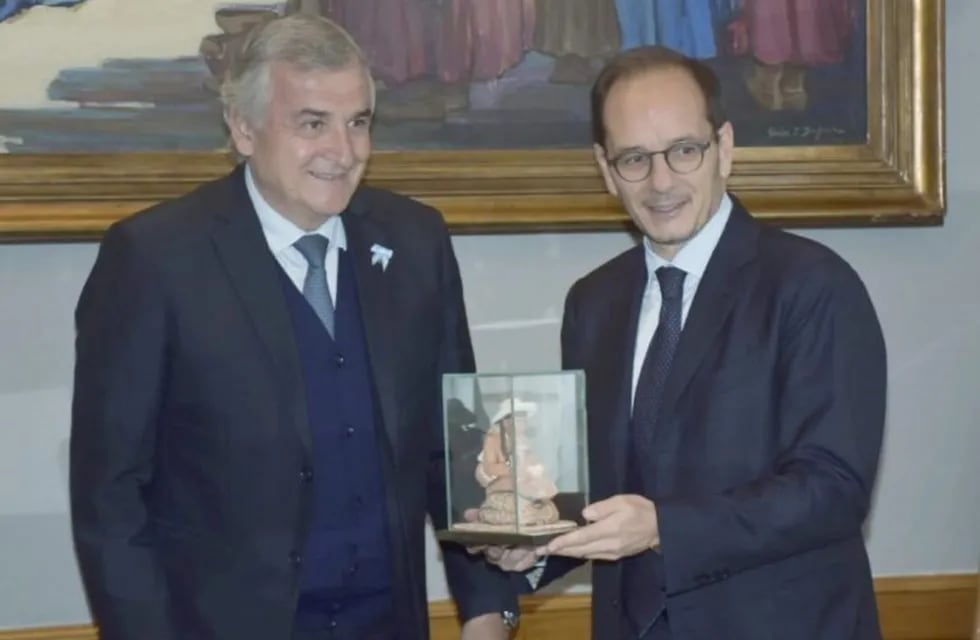 El gobernador Morales recibió al embajador de Italia en Argentina, Giuseppe Manzo.