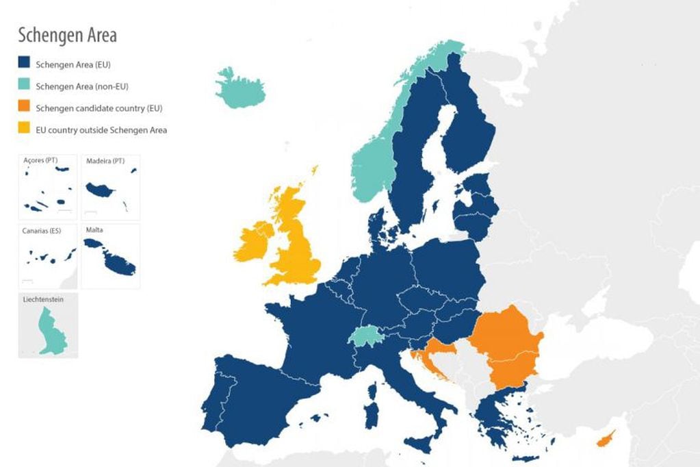 Los países que integran el espacio Schengen
