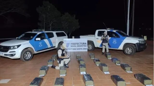Santa Ana: Prefectura intercepta 200 kilos de marihuana en la frontera paraguaya