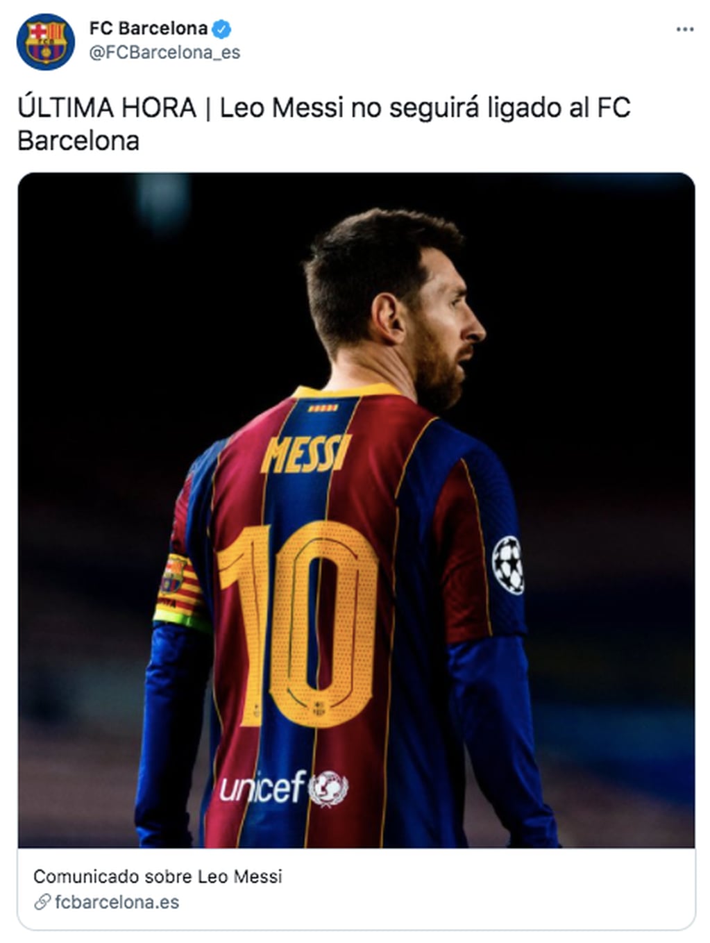 Lionel Messi no seguirá en Barcelona.