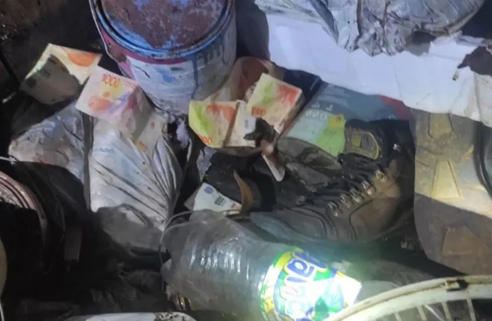 Recuperan más de 50 mil pesos oculto entre la basura de un galpón abandonado en El Soberbio.