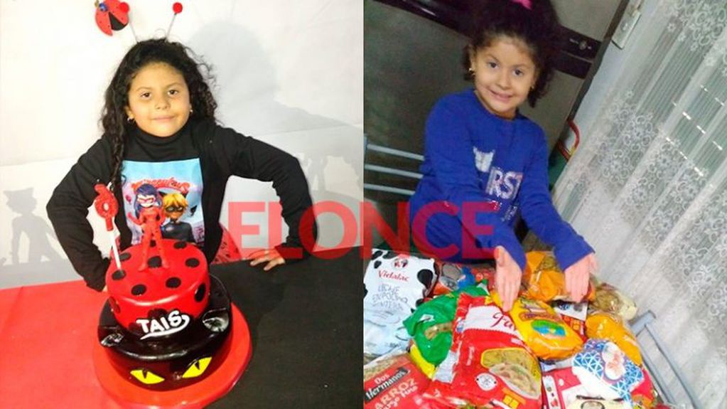 Paraná: la nena que no quería regalos para su cumpleaños recibió varias cajas de alimentos para donar. Fotos: ElOnce