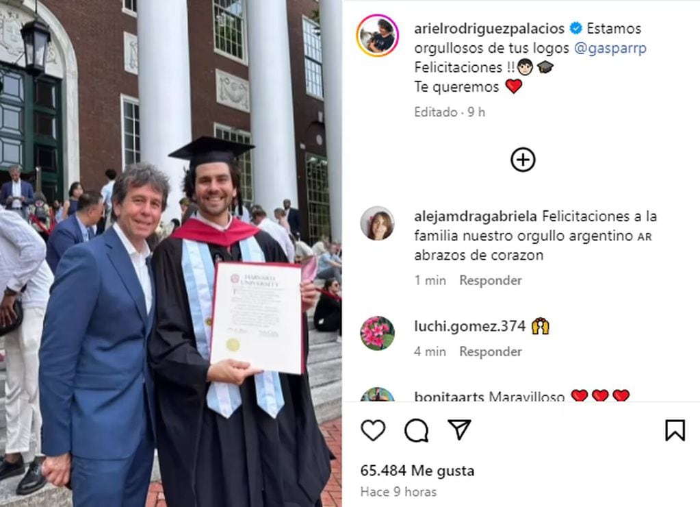 El hijo mayor de Ariel Rodríguez Palacios que estudió en Harvard