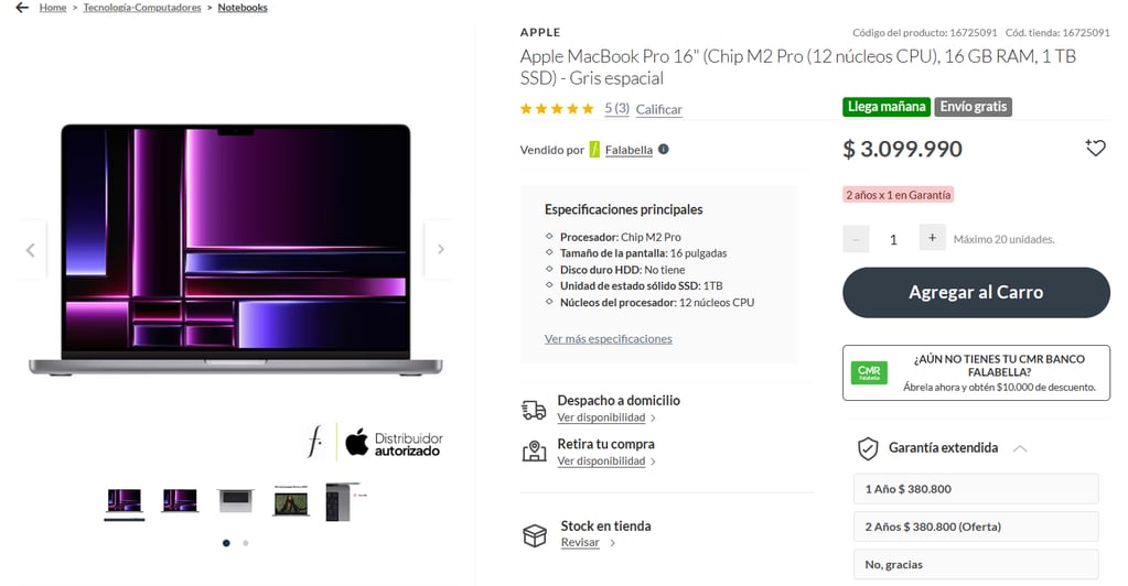 Esto vale una nueva MacBook de Apple en Chile.