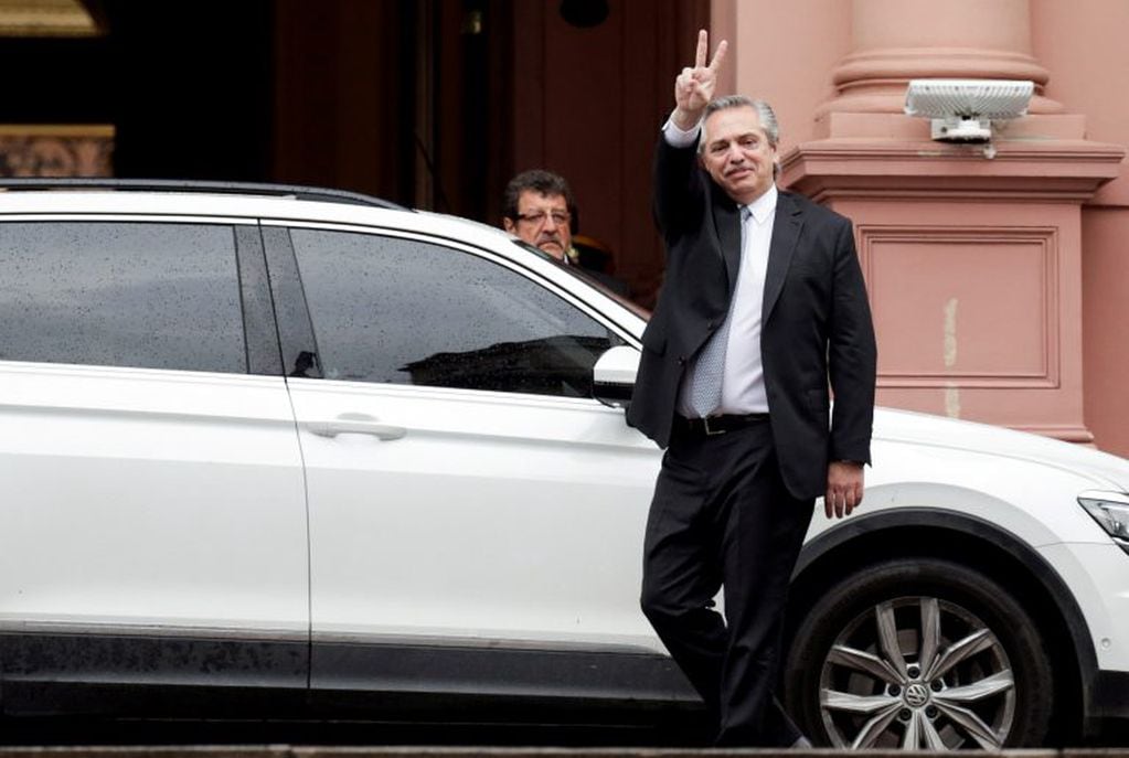 Alberto Fernández llega a la Casa Rosada. Crédito: REUTERS/Ricardo Moraes