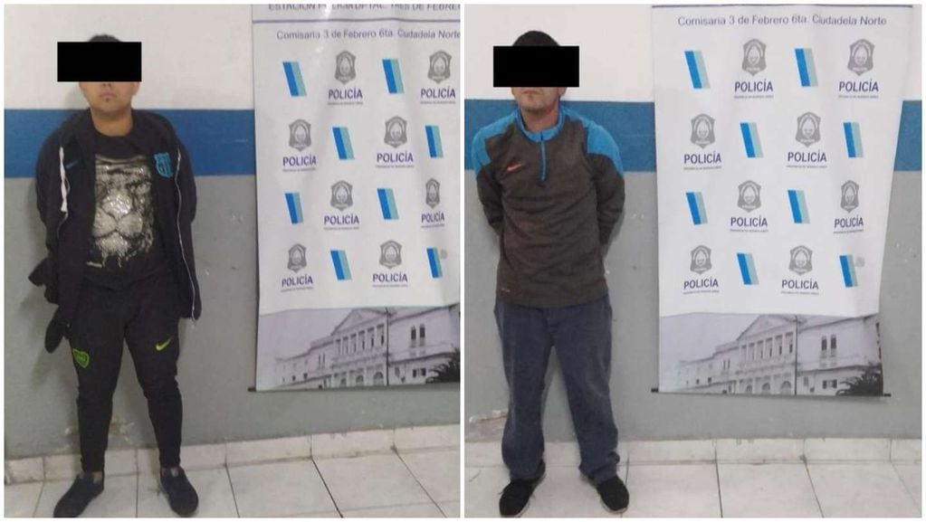 La imagen de dos de los tres sospechosos detenidos por el crimen del policía en Ciudadela.