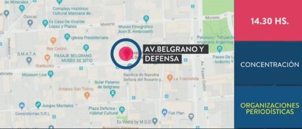 Avenida Belgrano y Defensa