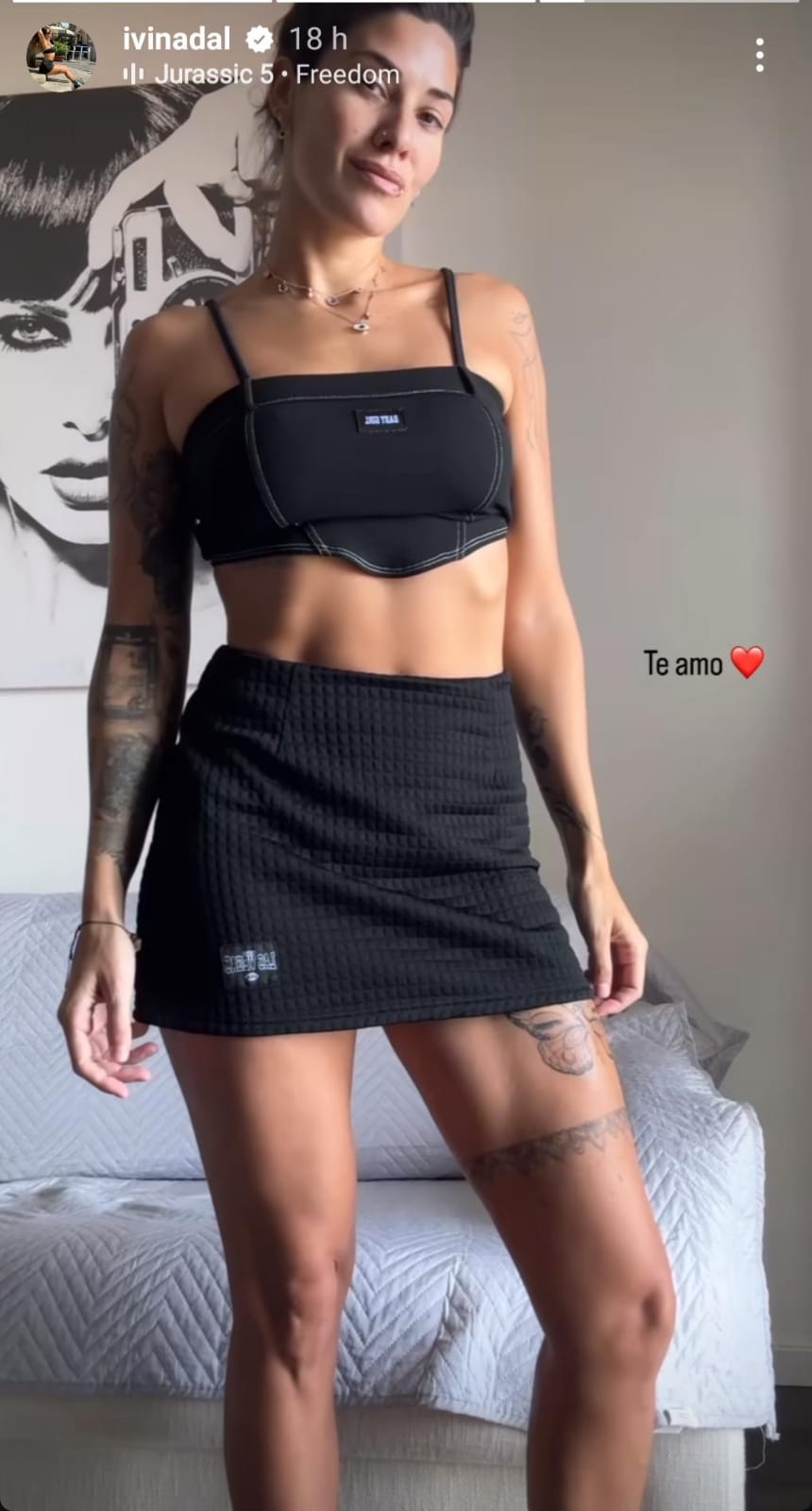 Ivana Nadal apostó por un look total black y paralizó Instagram
