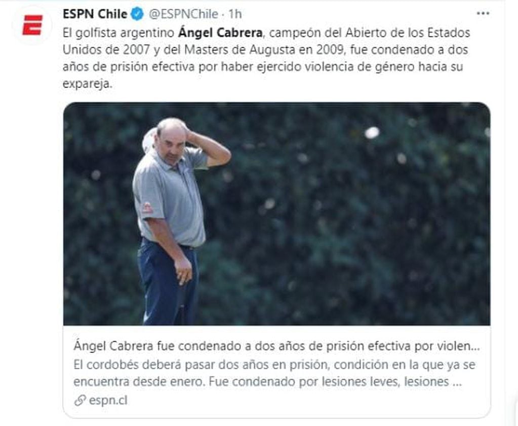 Publicación de ESPN Chile