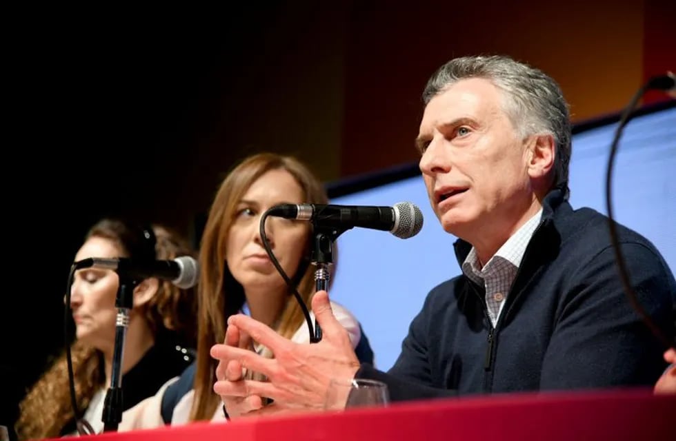 11 August 2019, Argentina, Buenos Aires: Argentinian President Mauricio Macri speaks to media after losing the primary election. Photo: Nicolas Bovio/telam/dpa