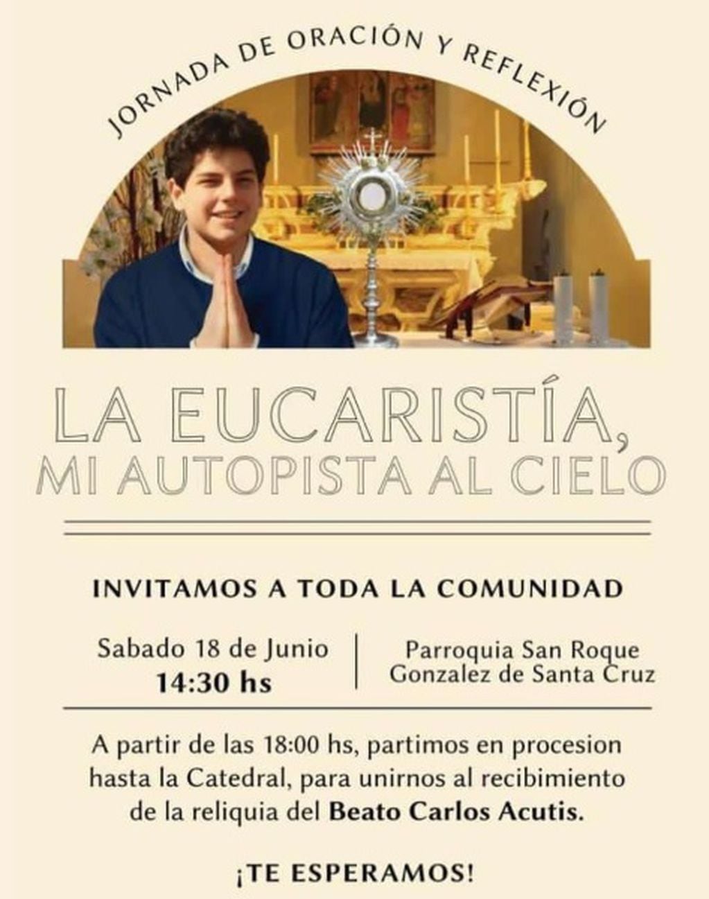 La reliquia del Beato Carlo Acutis será expuesta en Puerto Iguazú.