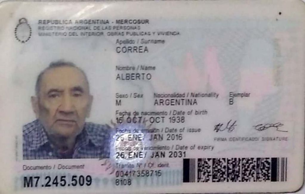 Un abuelo falleció en Salta y buscan a sus familiares. (Policía de Salta)