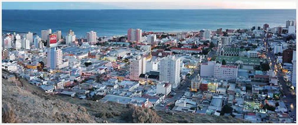 Vista aérea de la ciudad de Comodoro Rivadavia.