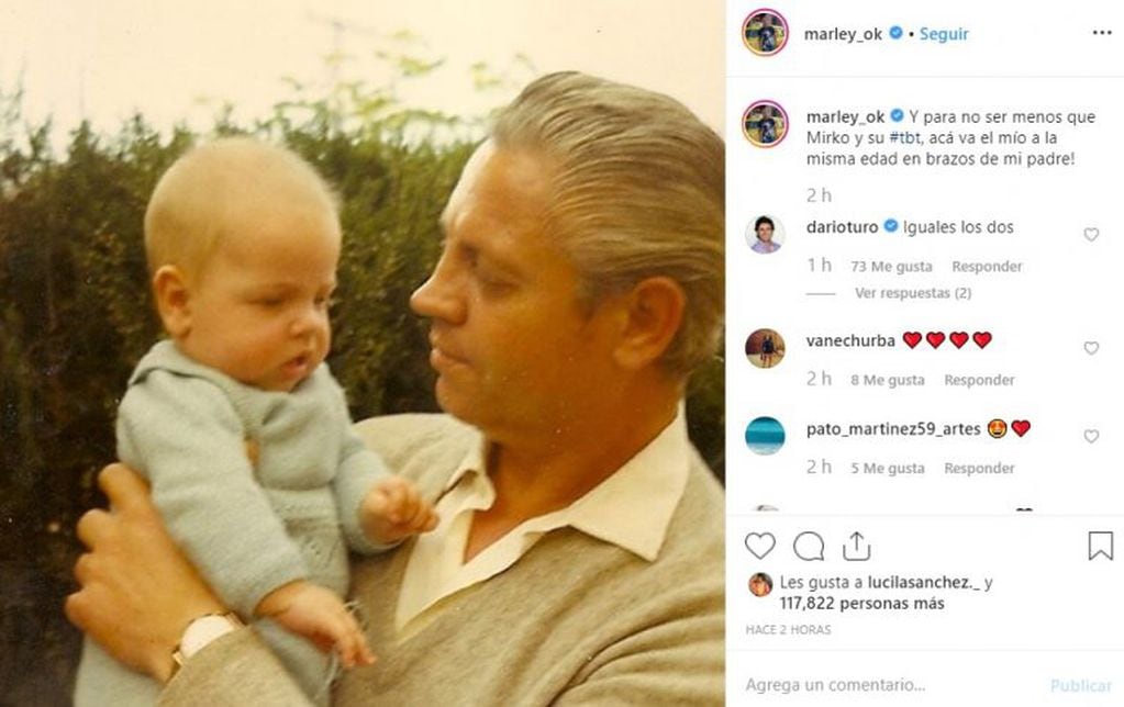 Marley junto a su papá (Instagram)