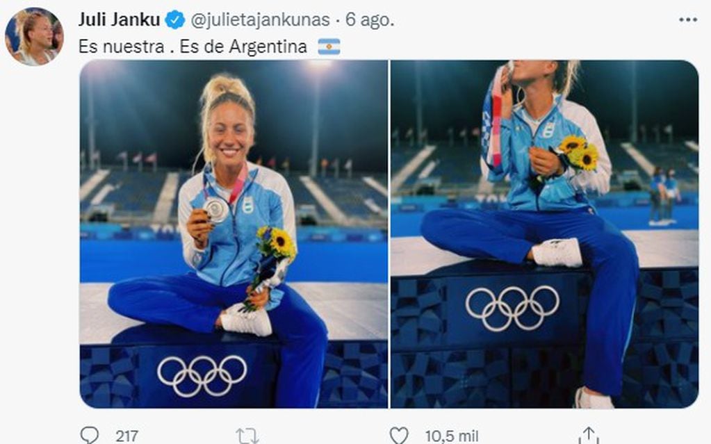Julieta Jankunas jugará en la Liga de las campeonas olímpicas.