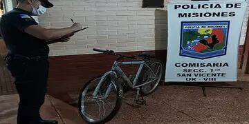 Recuperan una bicicleta robada en San Vicente